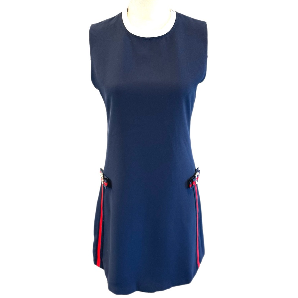Gucci Sleeveless Sheath Dress with Crystal Bows